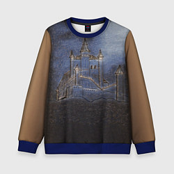 Свитшот детский Замок принцессы, цвет: 3D-синий