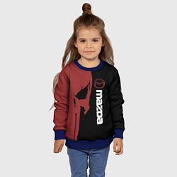 Свитшот детский Mazda и череп, цвет: 3D-синий — фото 2