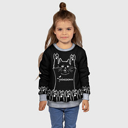Свитшот детский Shinedown: cat rock, цвет: 3D-меланж — фото 2
