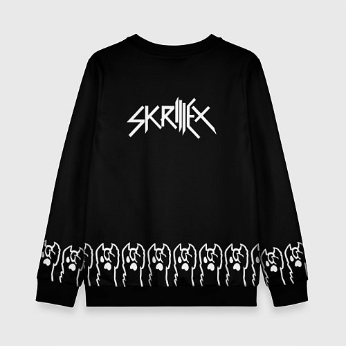 Детский свитшот Skrillex: cat rock / 3D-Черный – фото 2