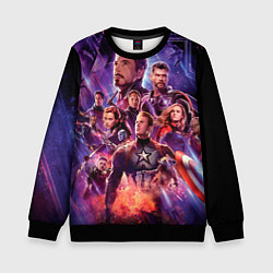 Свитшот детский Герои из Мстители финал, цвет: 3D-черный