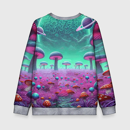 Детский свитшот Рик и Морту на сказочной грибной планете - нейроар / 3D-Меланж – фото 2