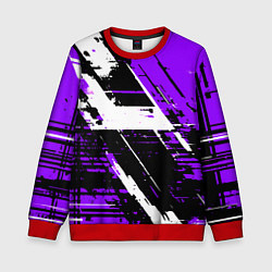 Детский свитшот Diagonal black and white stripes on a purple backg