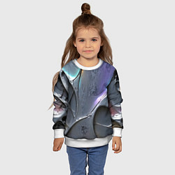 Свитшот детский Полированный серебряный металл, цвет: 3D-белый — фото 2