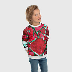 Свитшот детский Зеленый минерал в красном камне, цвет: 3D-белый — фото 2