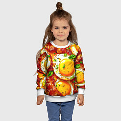 Свитшот детский Яичница с беконом, цвет: 3D-белый — фото 2