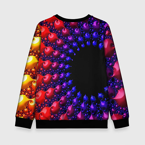 Детский свитшот Неоновая абстракция фрактал / 3D-Черный – фото 2