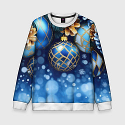 Детский свитшот Синие новогодние шары
