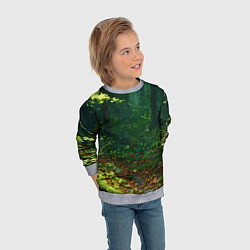 Свитшот детский Зелёный летний лес, цвет: 3D-меланж — фото 2