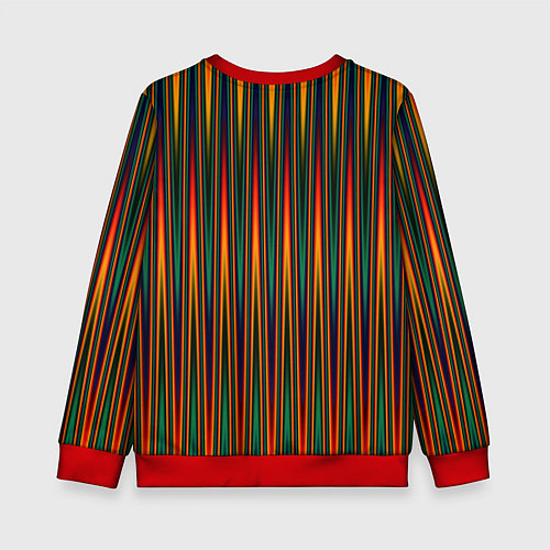 Детский свитшот Красно-зелёный полосатый / 3D-Красный – фото 2
