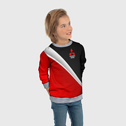 Свитшот детский Mitsubishi - черный и красный, цвет: 3D-меланж — фото 2