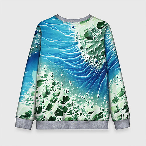 Детский свитшот Берег и синие волны / 3D-Меланж – фото 2