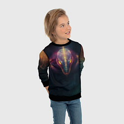 Свитшот детский Мрачная змея, цвет: 3D-черный — фото 2