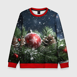 Детский свитшот Новогодний шар и шишка