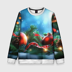Детский свитшот Красные игрушки новогодние