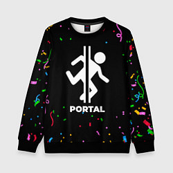 Свитшот детский Portal конфети, цвет: 3D-черный