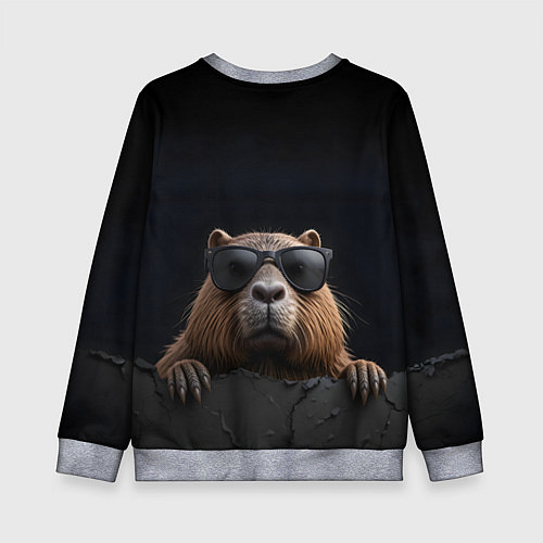 Детский свитшот Фанат капибары / 3D-Меланж – фото 2