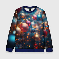 Детский свитшот Красные и синие шары на фоне елки