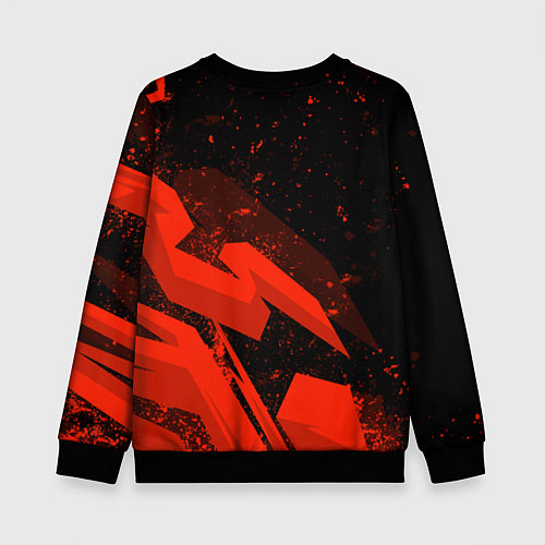 Детский свитшот Stray kids - красная абстракция / 3D-Черный – фото 2