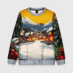 Детский свитшот Ламповый новый год - домики