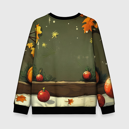 Детский свитшот Новогодний грызун / 3D-Черный – фото 2