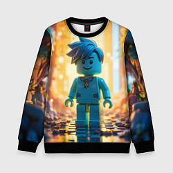 Свитшот детский Роблокс таинственный человечек, цвет: 3D-черный