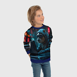 Свитшот детский Капибара айтишник, цвет: 3D-синий — фото 2