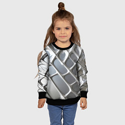 Свитшот детский Полированный металл серебряный, цвет: 3D-черный — фото 2