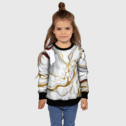 Свитшот детский Жёлто-белый мрамор, цвет: 3D-черный — фото 2