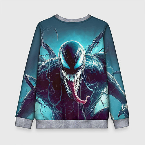 Детский свитшот Свирепый Веном - неоновое свечение / 3D-Меланж – фото 2