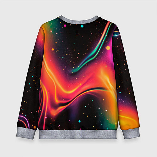 Детский свитшот Жидкая пленка в блестках - нейросеть / 3D-Меланж – фото 2