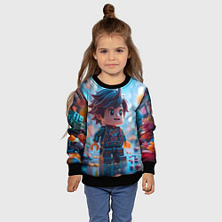 Свитшот детский Человечек из лего, цвет: 3D-черный — фото 2