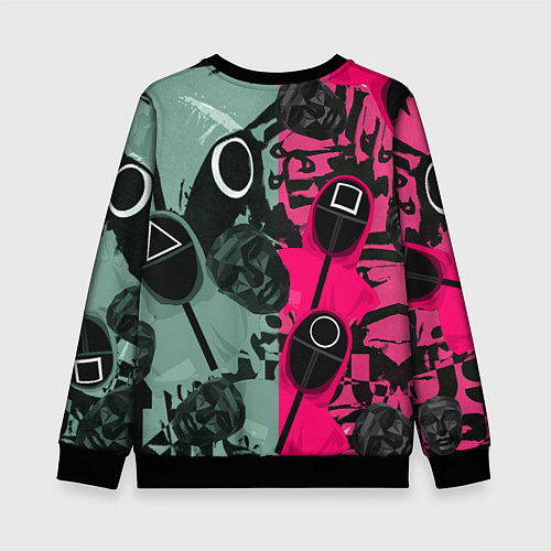 Детский свитшот Маски из игры в кальмара / 3D-Черный – фото 2