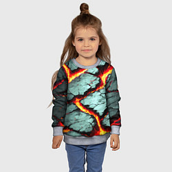 Свитшот детский Треснувший камень жёлтый, цвет: 3D-меланж — фото 2