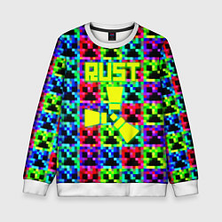 Свитшот детский Minecraft x rust, цвет: 3D-белый