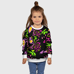 Свитшот детский Яркие абстрактные круги-зигзаги, цвет: 3D-белый — фото 2