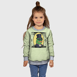 Свитшот детский Pepe is the main cryptocurrency, цвет: 3D-меланж — фото 2