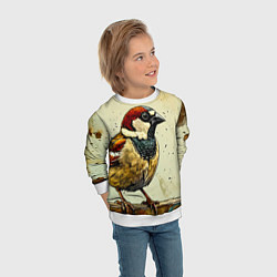 Свитшот детский Воробушек, цвет: 3D-белый — фото 2