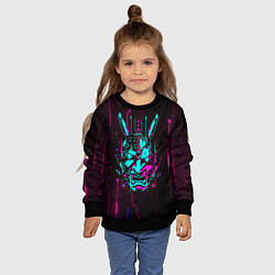 Свитшот детский Самурай киберпанк цифровой, цвет: 3D-черный — фото 2