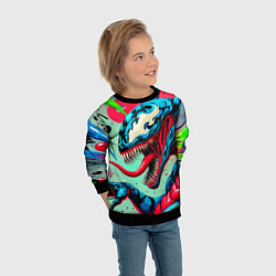 Свитшот детский Свирепый Веном - граффити, цвет: 3D-черный — фото 2