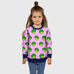 Свитшот детский Фиолетовый брокколи, цвет: 3D-синий — фото 2