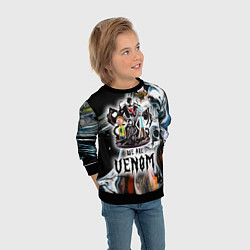 Свитшот детский Морти и Рик под властью ядовитой слизи - коллаба, цвет: 3D-черный — фото 2