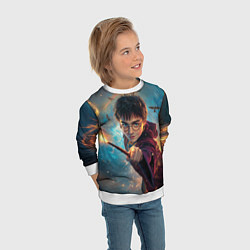 Свитшот детский Гарри Поттер и вороны, цвет: 3D-белый — фото 2