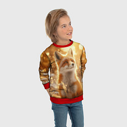 Свитшот детский Рыжая лисица в лесу, цвет: 3D-красный — фото 2