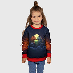 Свитшот детский Влюбленные волки под луной, цвет: 3D-красный — фото 2