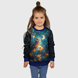 Свитшот детский Сова смотрит на месяц, цвет: 3D-синий — фото 2