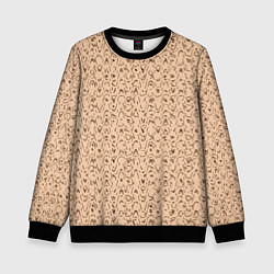 Свитшот детский Телесный бежевый паттерн, цвет: 3D-черный