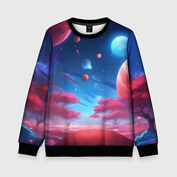 Свитшот детский Красный лес, цвет: 3D-черный