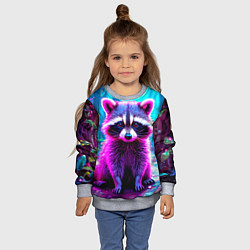 Свитшот детский Енотик в сказочном лесу, цвет: 3D-меланж — фото 2