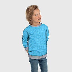Свитшот детский Неоновый голубой лазурный однотонный текстура, цвет: 3D-меланж — фото 2